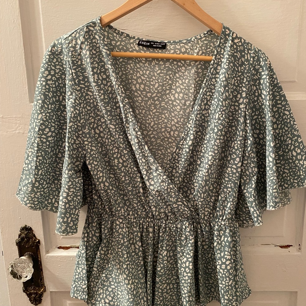 Floral low cut blouse